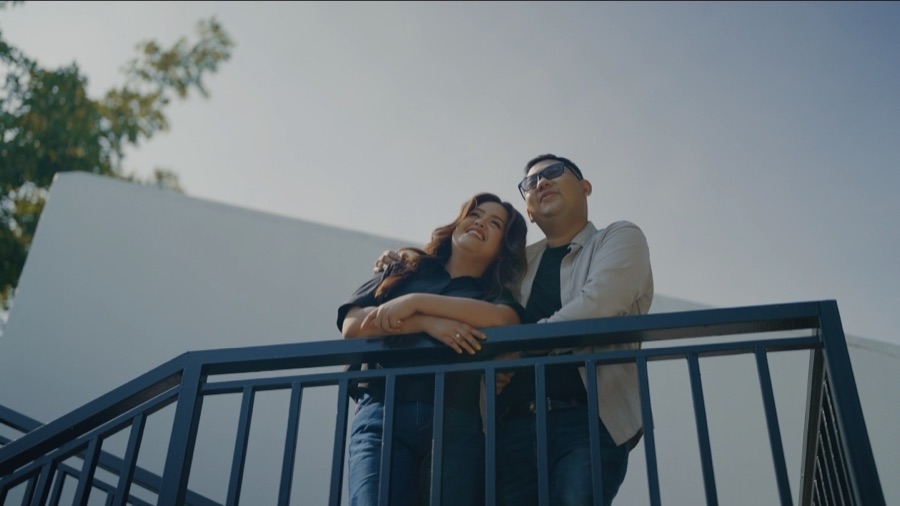Mc Rosen and Krizza Lou on a rooftop balcony