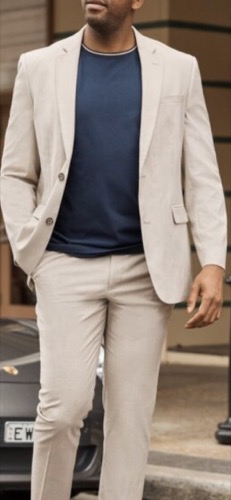 Guest men attire example β beige blazer