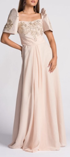 Guest women attire example β blush gown